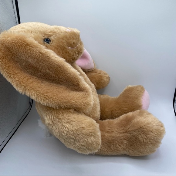 Build a Bear Rabbit Bunny Plush Light Brown Fluffy Tail Pink Feet Soft Stuffie - Picture 3 of 8